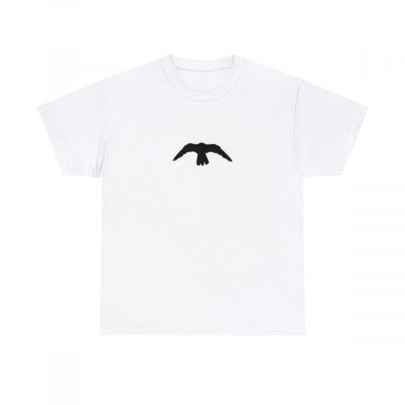 Camiseta unisex de algodón pesado con logo negro