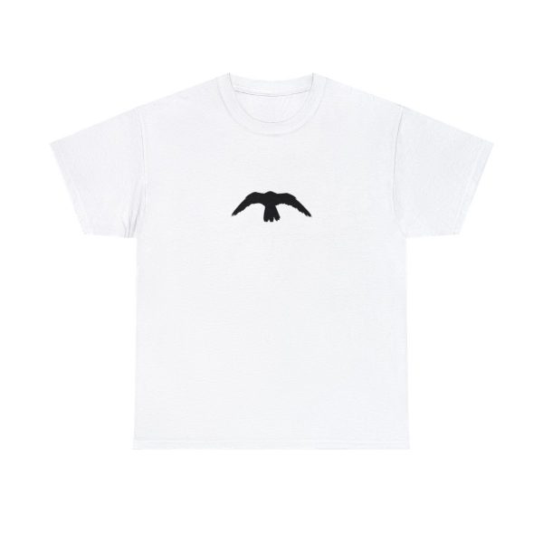 Camiseta unisex de algodón pesado con logo negro