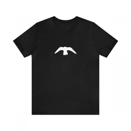 Camiseta de manga corta de punto unisex con logo blanco